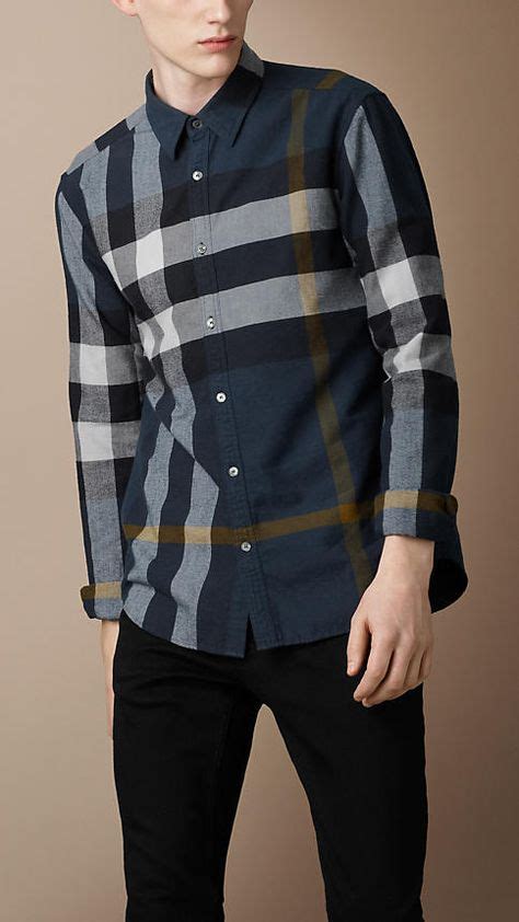 burberry black label long sleeve shirt|burberry flannel shirt men's.